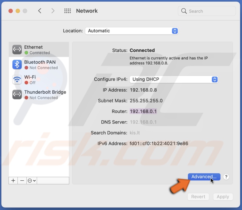 Go to advanced network settings