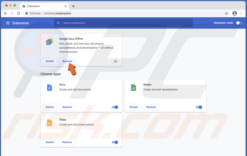 Remove extension from Chrome
