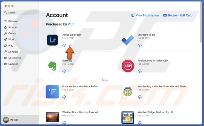 Click on three dots in App Store