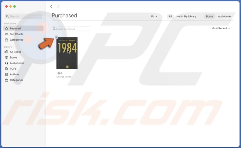 Hide book in Apple Books