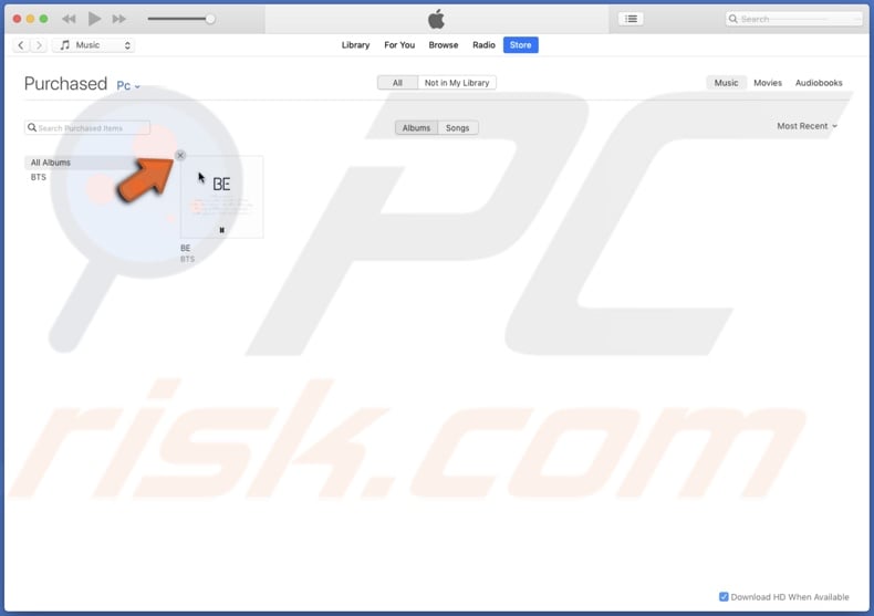 Hide items in iTunes