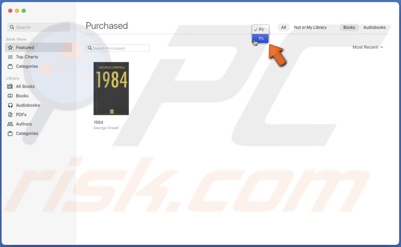 View other member purchases in Apple Books