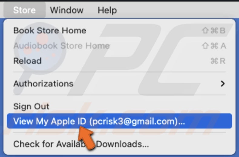 View my Apple ID in Apple Books
