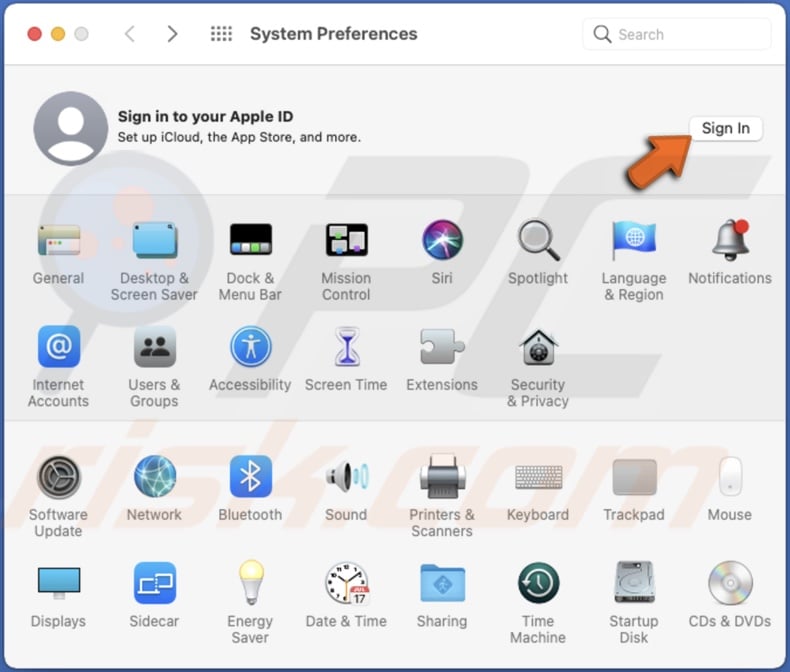 Sign in iCloud on Mac