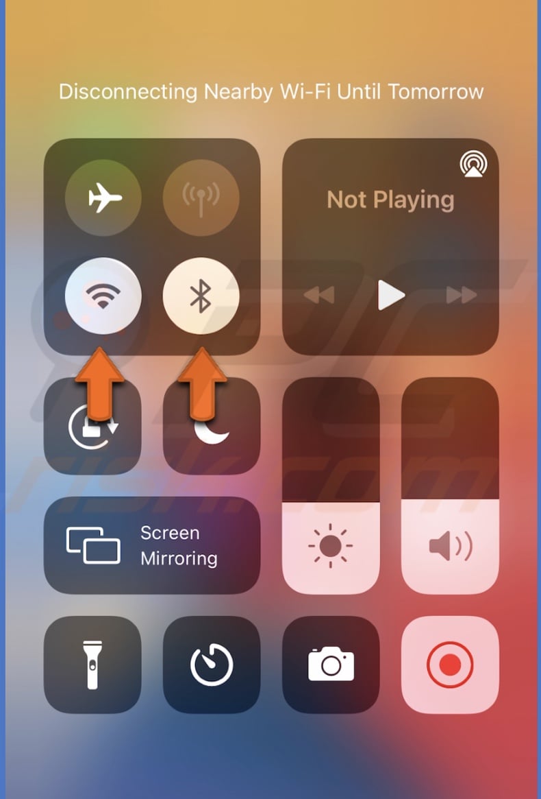 Disable wi-fi and Bluetooth on iOS device