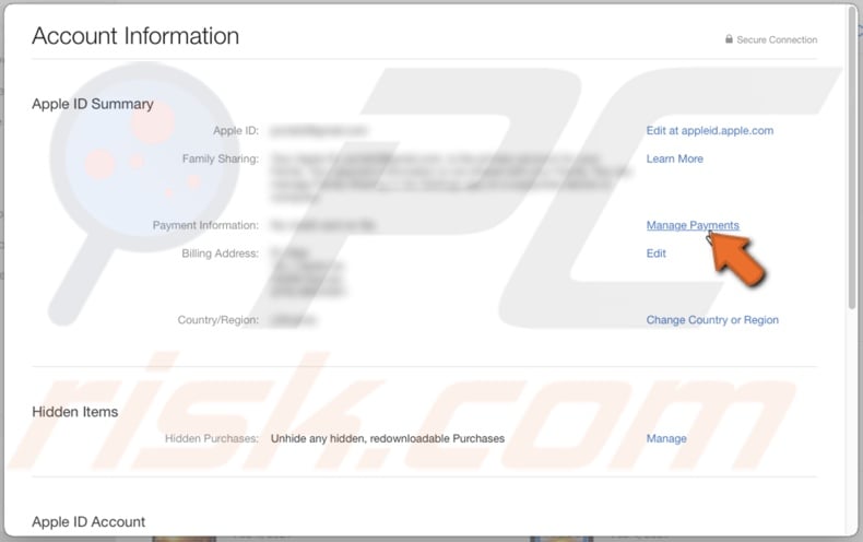 Click on Manage Payments