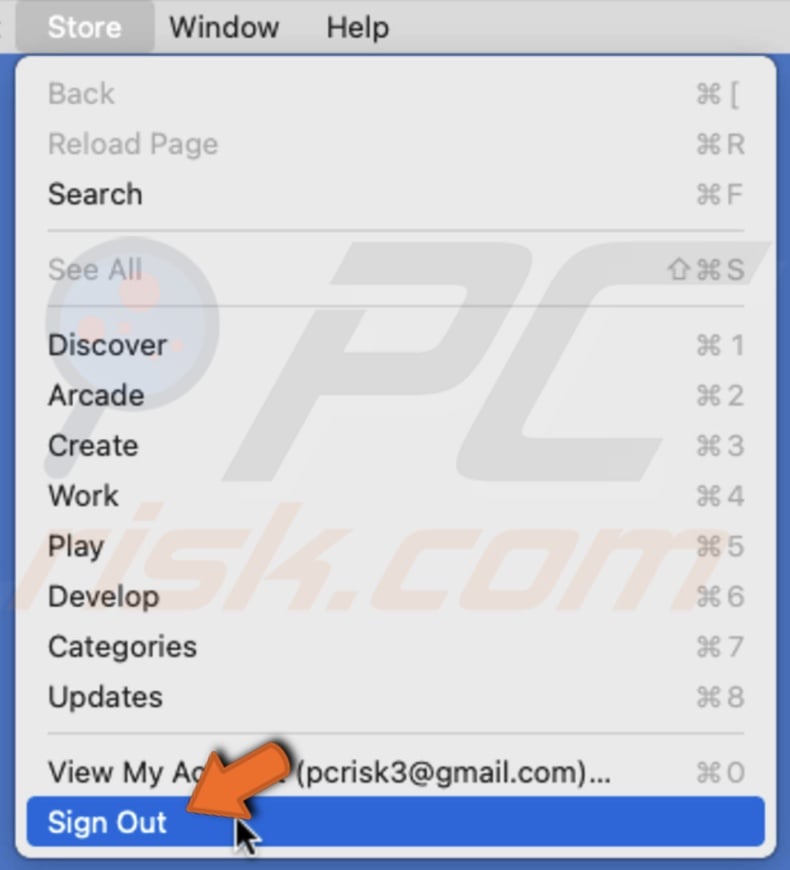 Sign out of the App Store