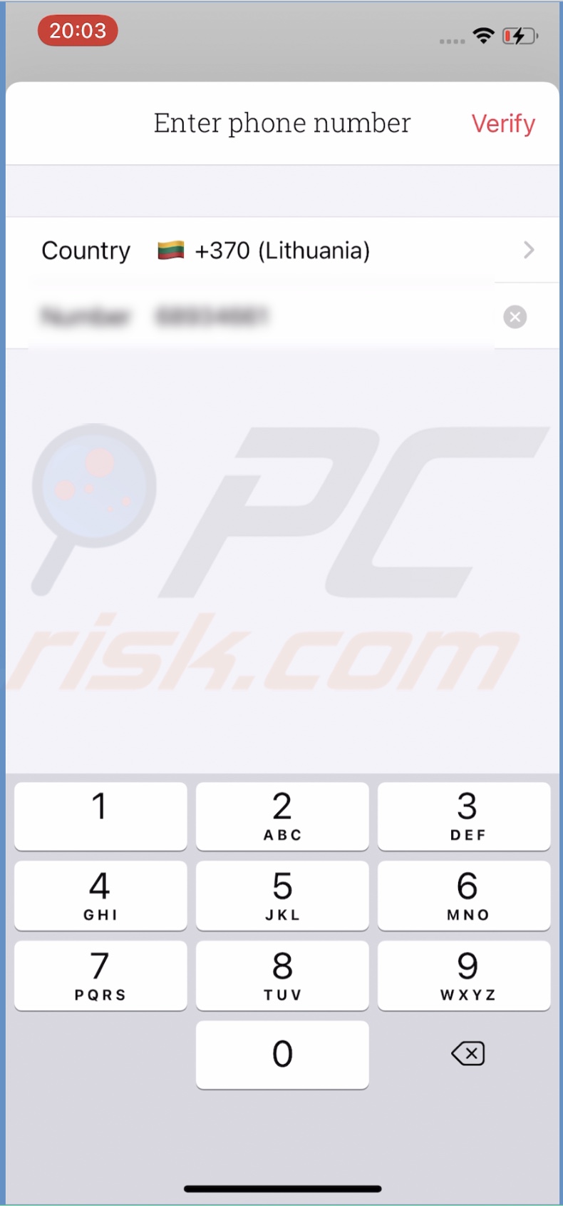 Sign up with your phone number