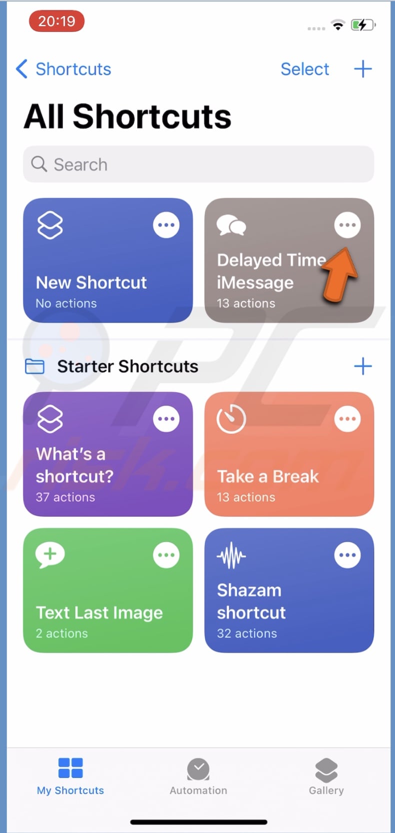 Tap on the three dots