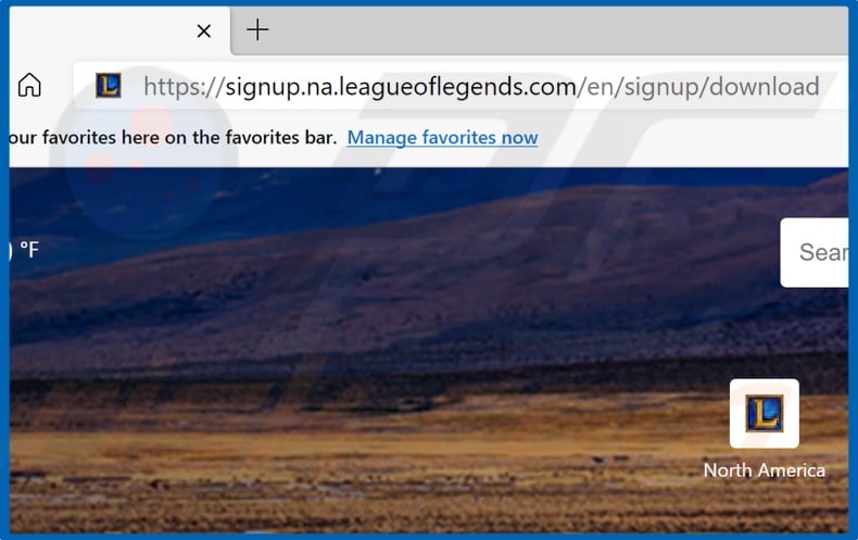 open your browser and go to the League of Legends download page