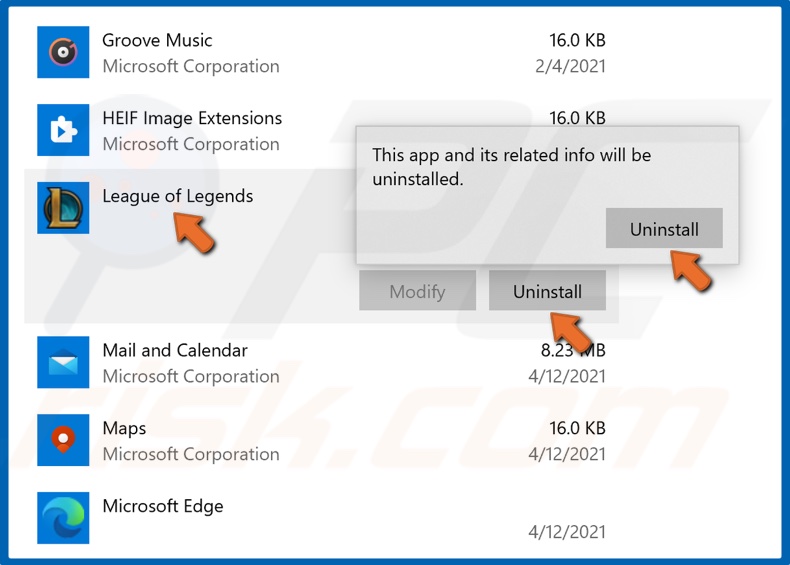 Uninstall League of Legends