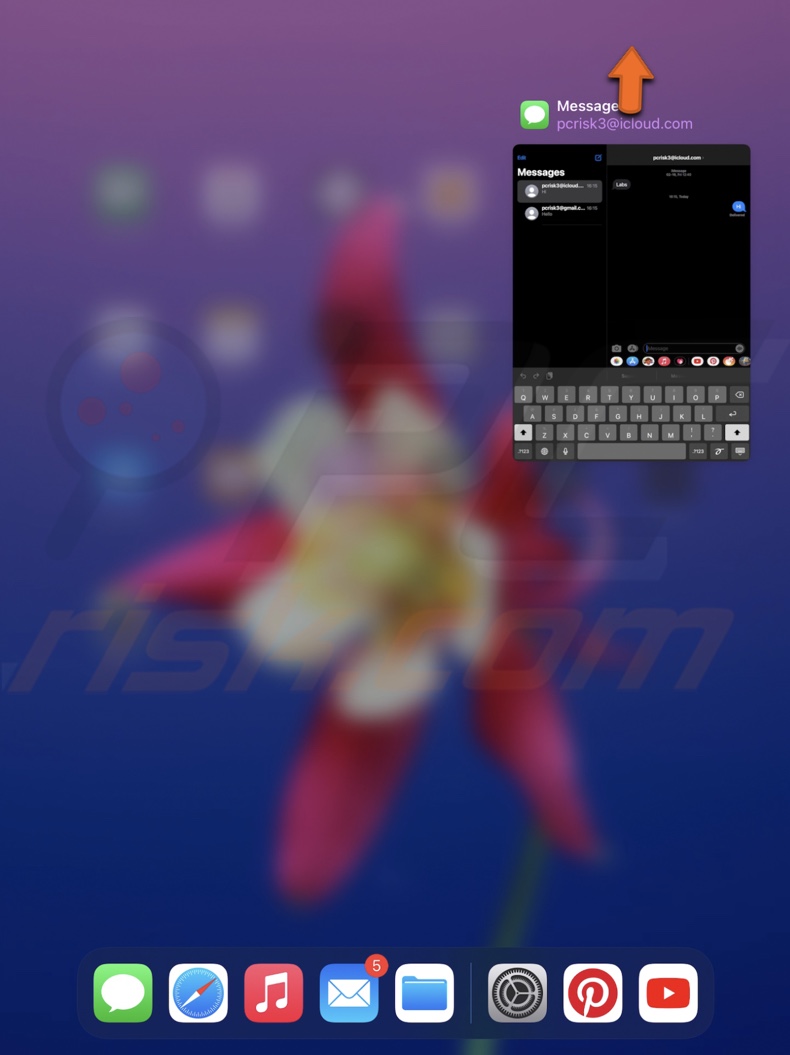 Force quite the Messages app