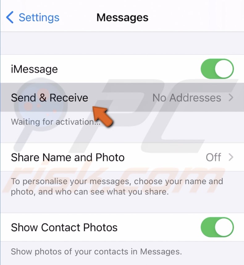 Go to Send & Receive