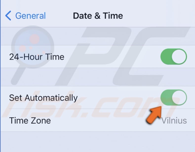 Set date and time automatically