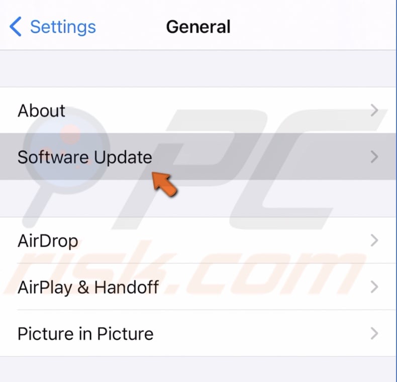 Tap on Software Update