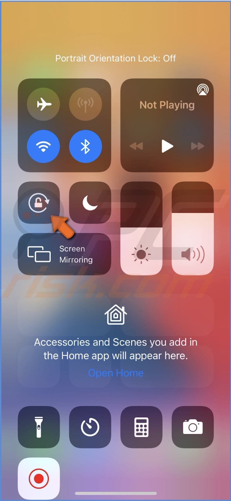 Turn off Orientation Lock