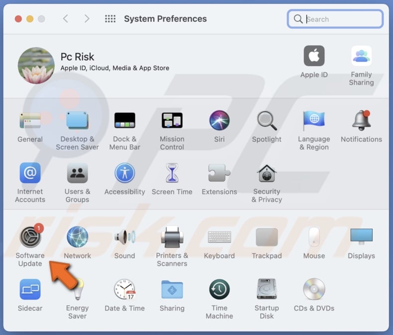Go to Software Update