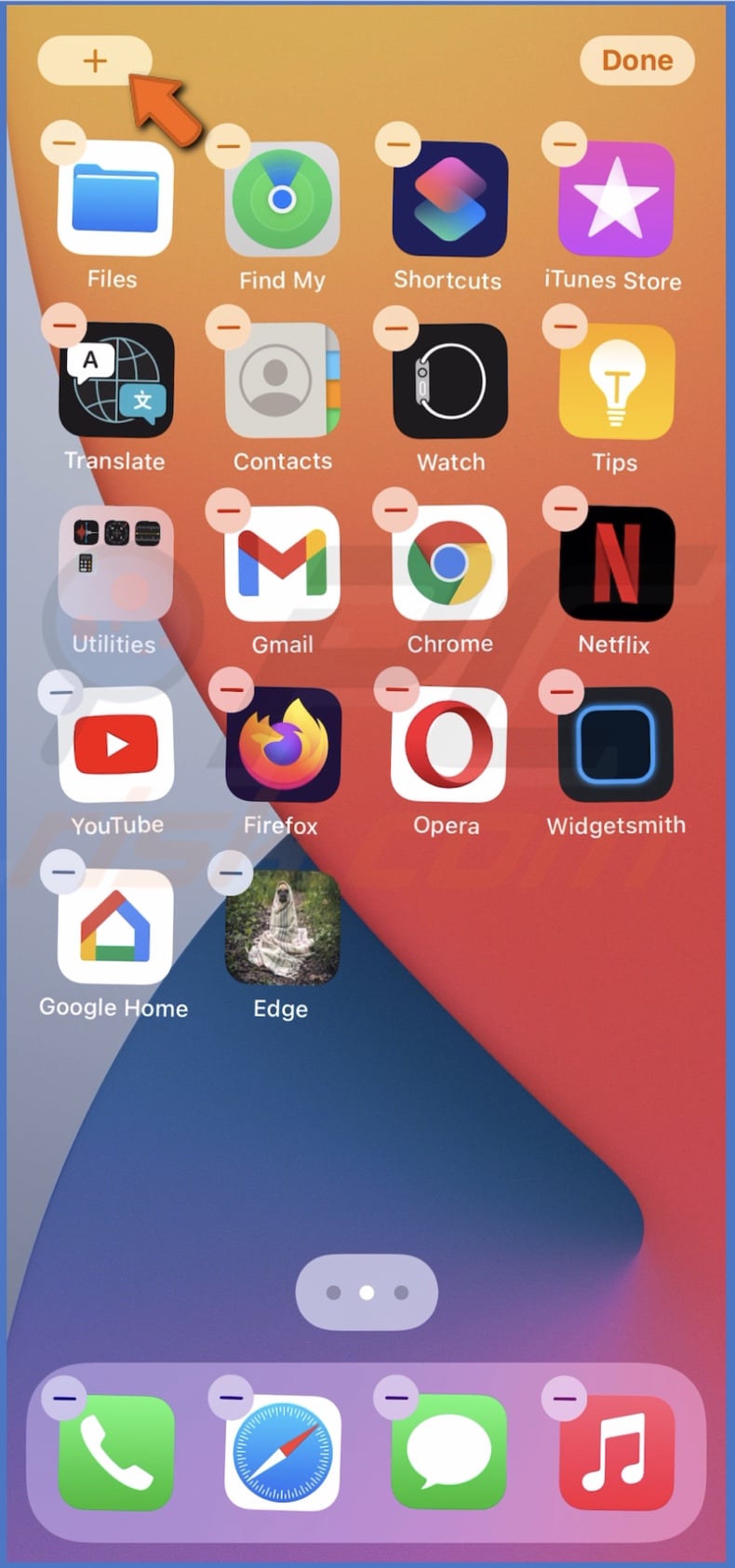 Tap on the plus button