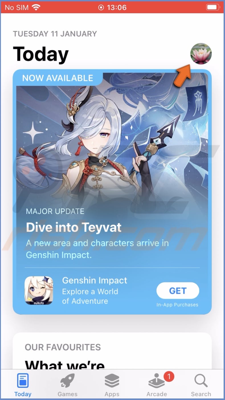 Go to the App Store profile