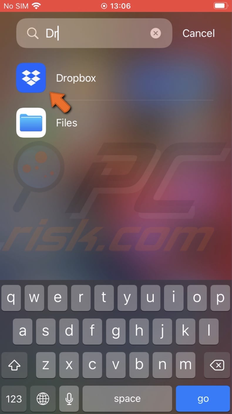 Press and hold the app icon
