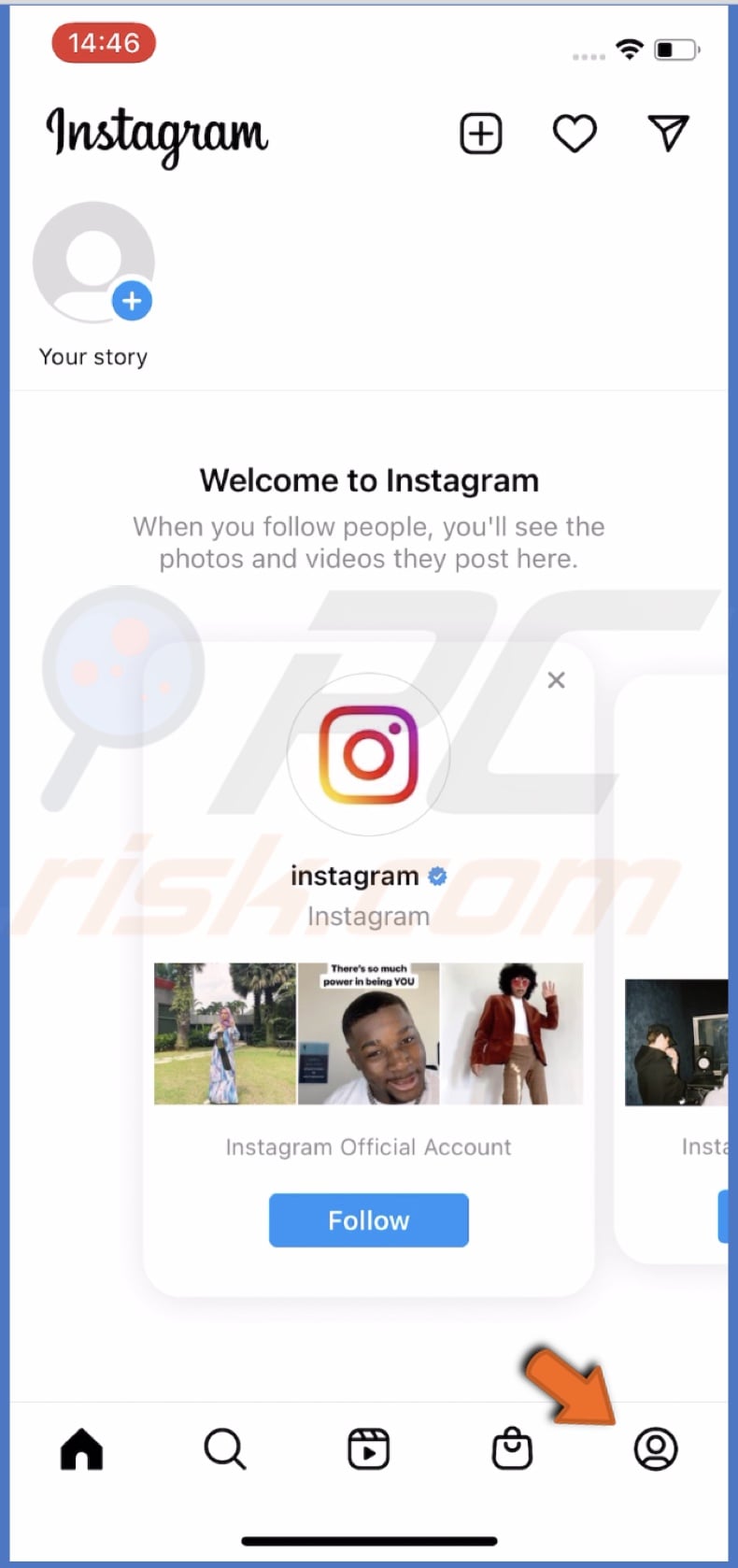 Go to your Instagram profile