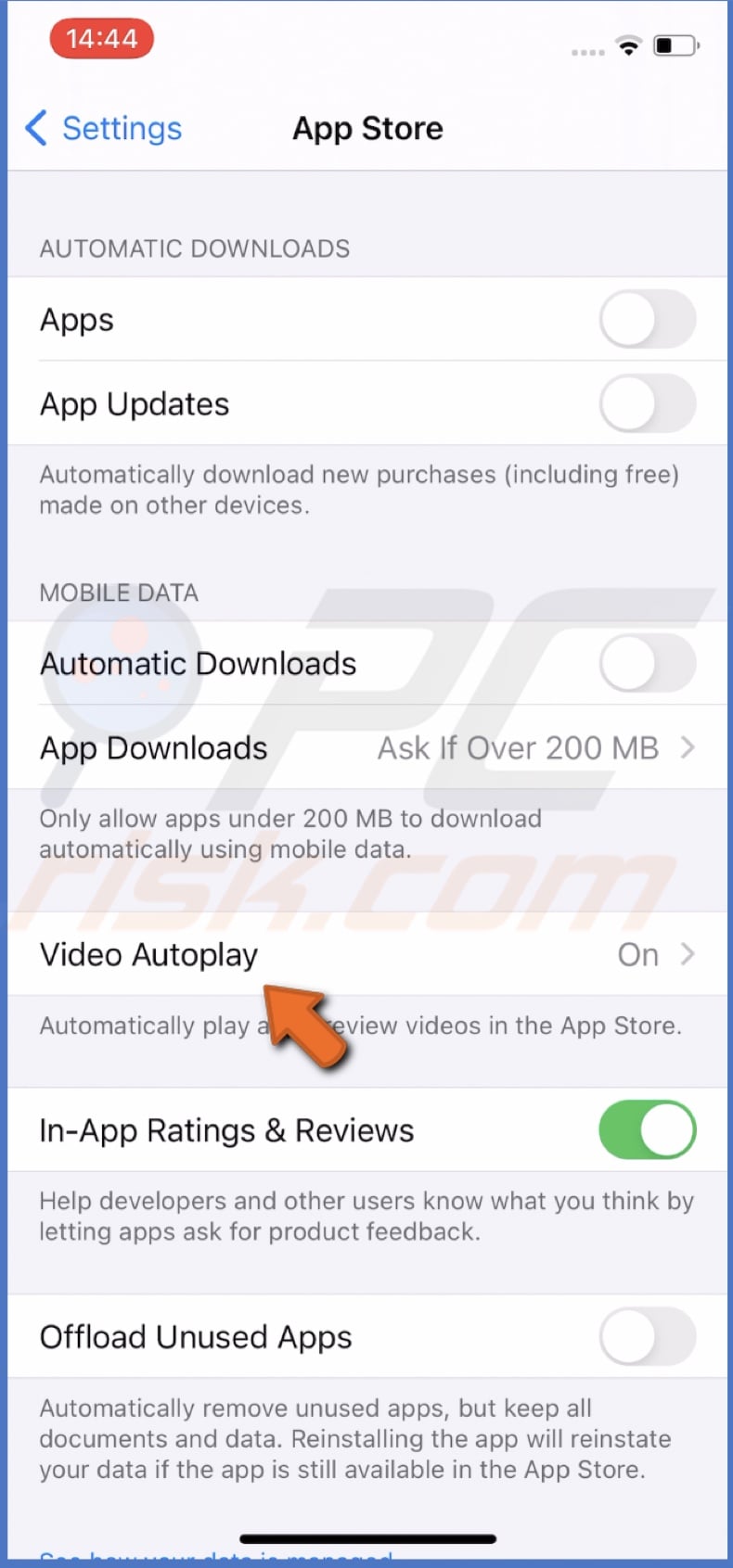 Tap on Video Autoplay