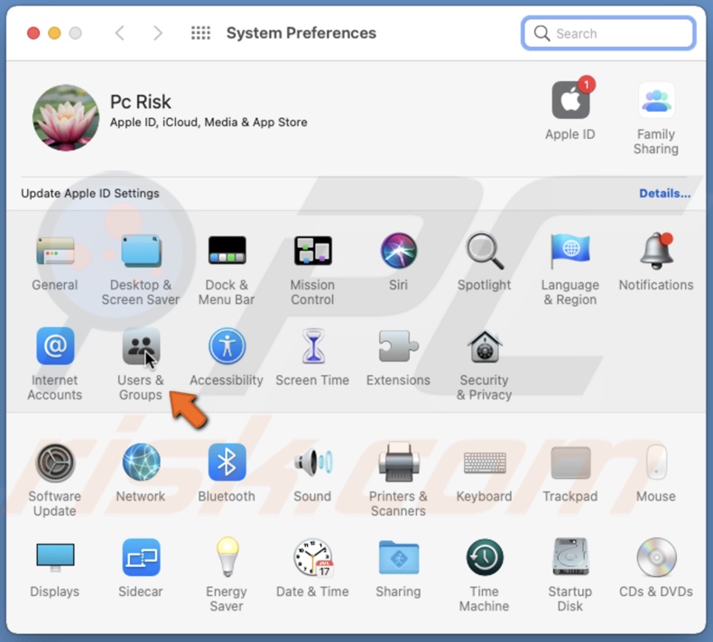 Go to Users & Groups