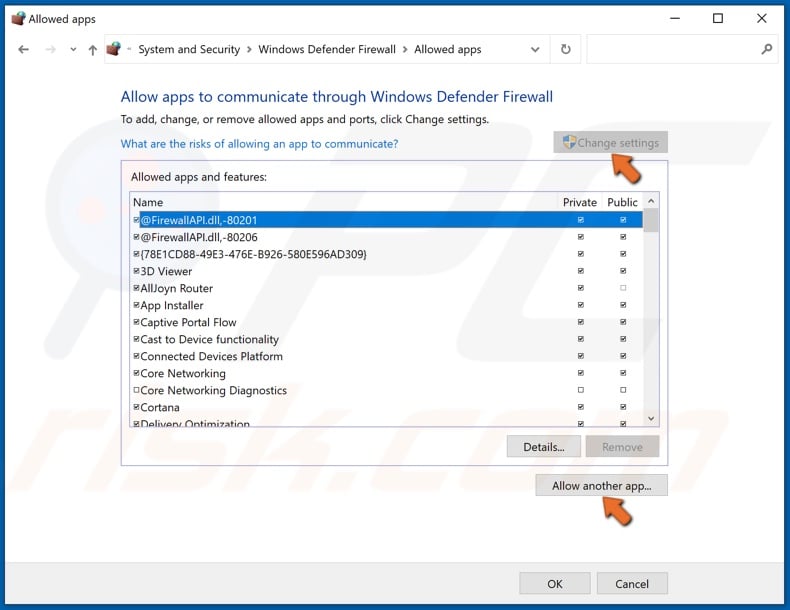 click Allow another app