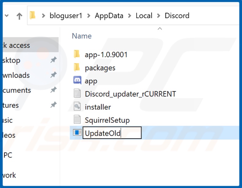 Rename Update.exe to UpdateOld.exe
