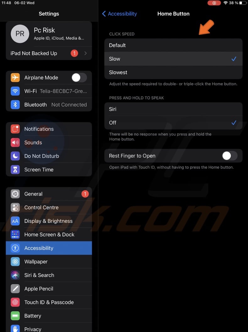 Change the click speed