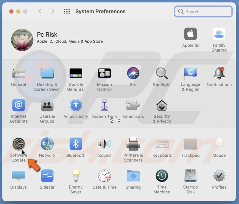 Go to Software Update