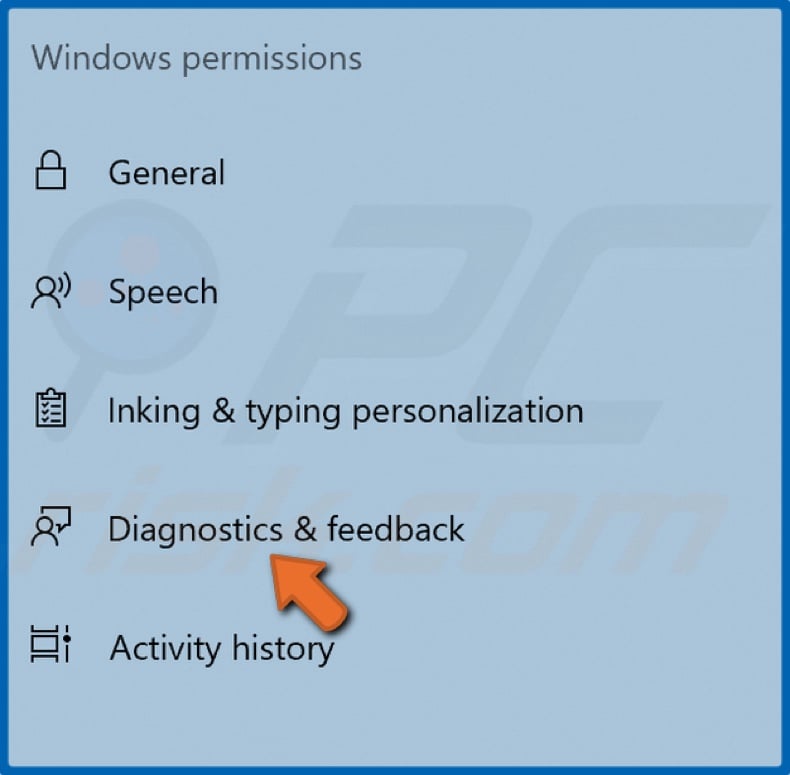 Select Diagnostics & feedback