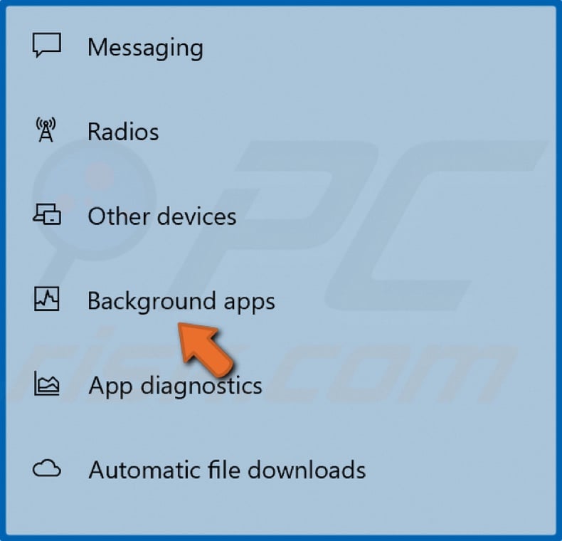 Select Background apps