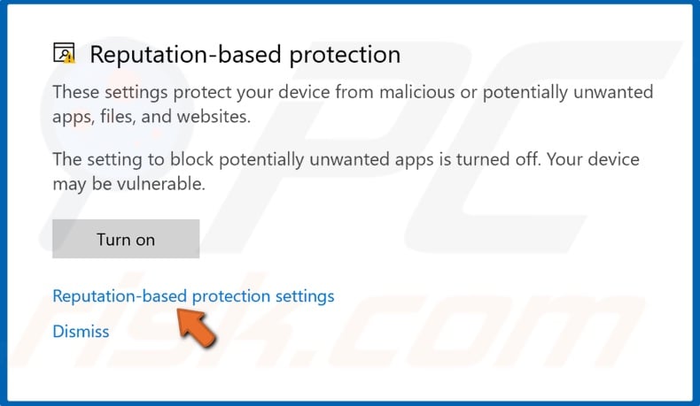 Click Reputation-based settings