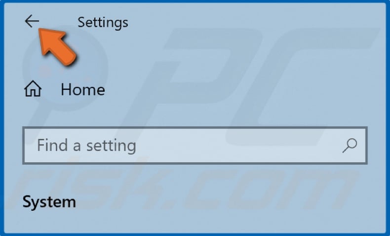 Click the Back button