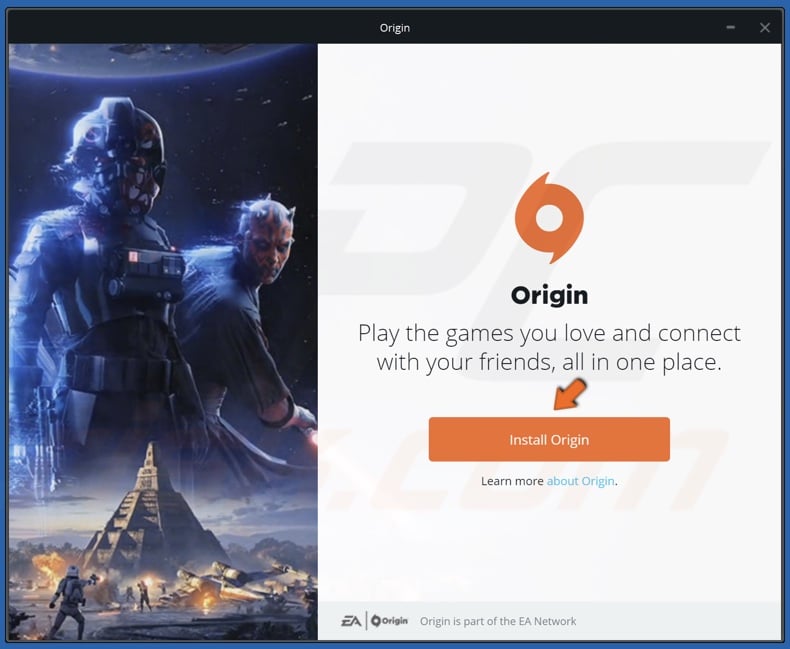 Click Install Origin