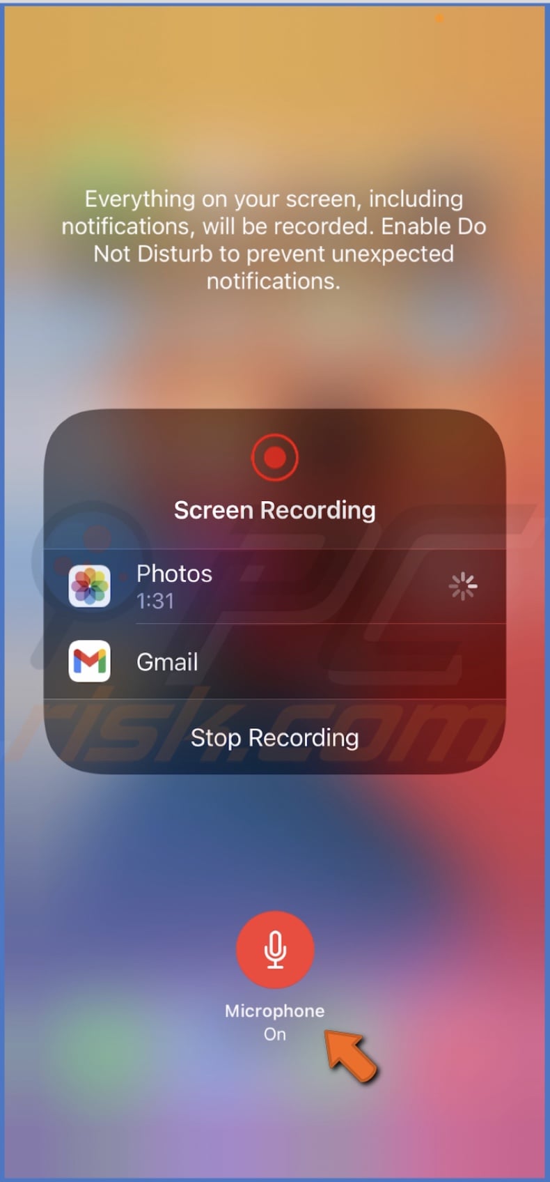 Turn on the microphone