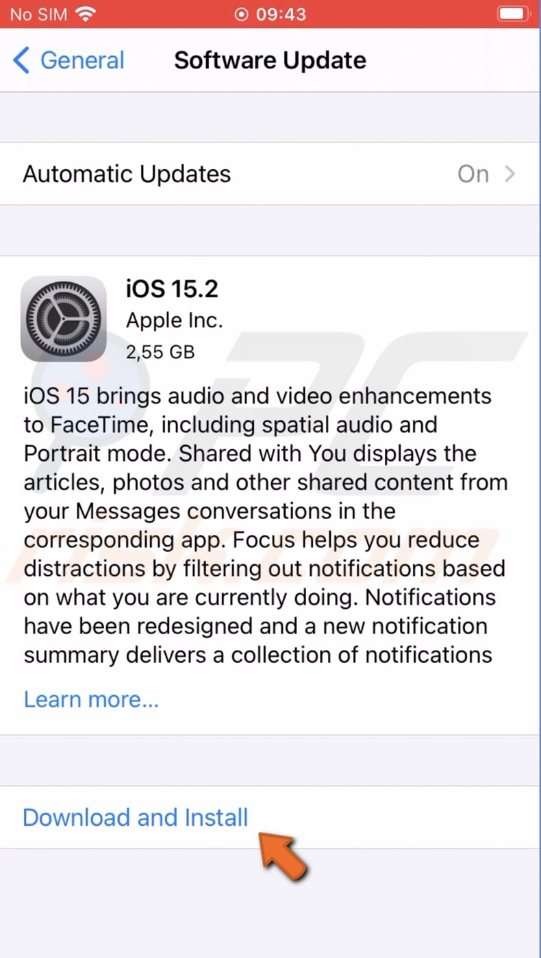 Tap on Download and Install