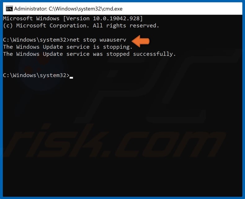 Stop Windows Update Service