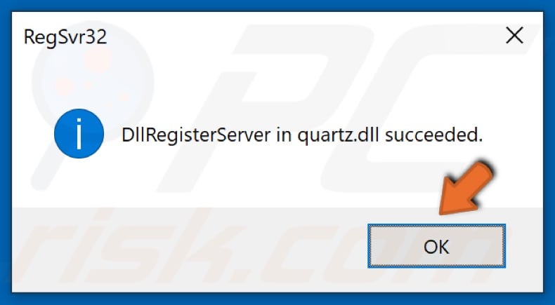 Click OK when prompted