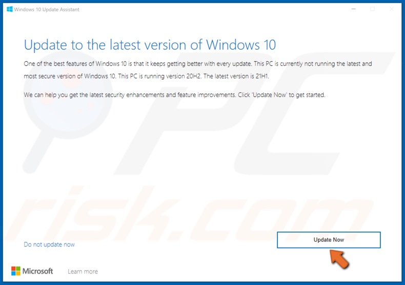 Run the Update Assistant and click Update Now