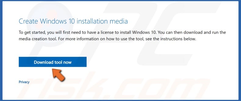 Click Download tool now