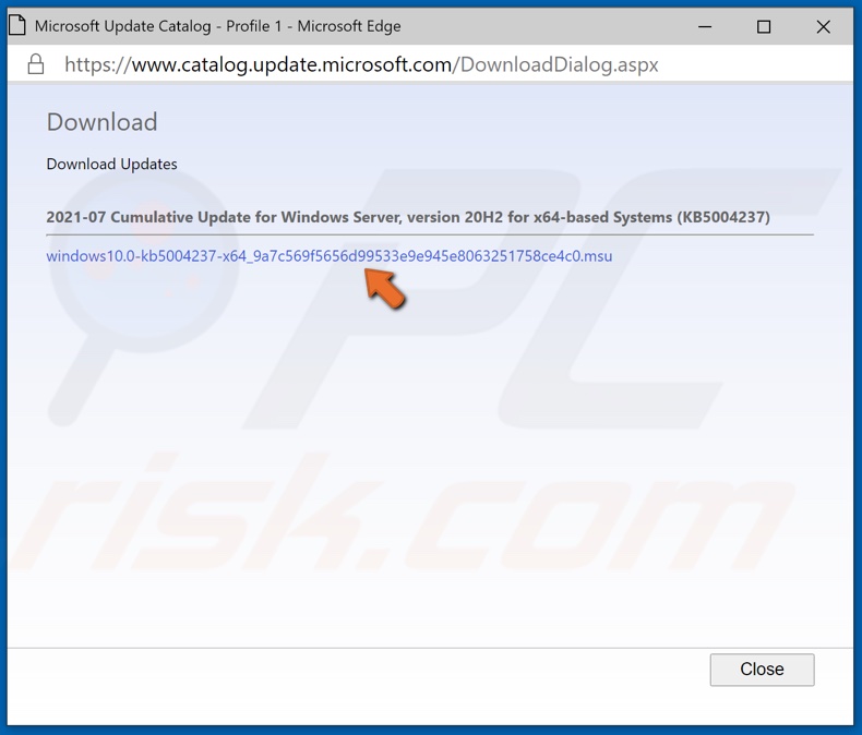 Click the update link to start downloading it
