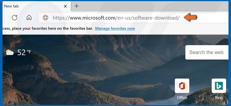 Go to the Media Creation Tool download webpage