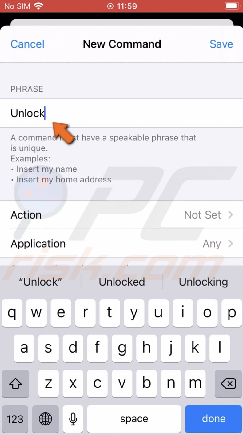 Enter the command word
