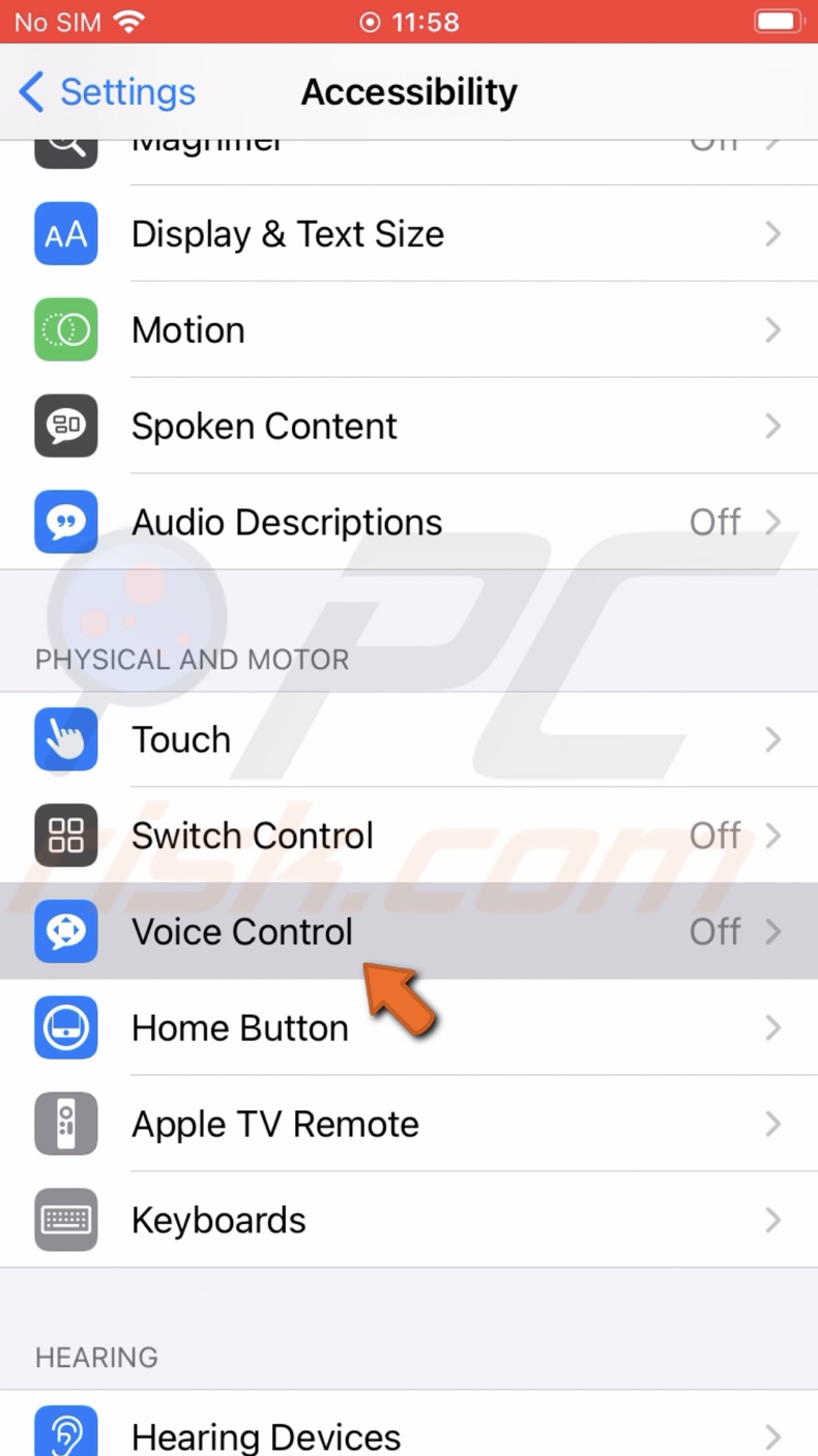 Tap on Voice Control