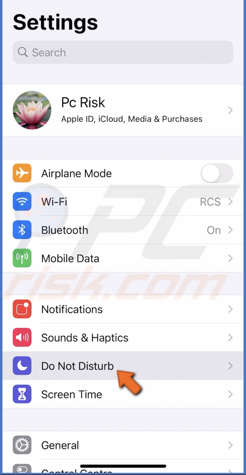 Go to Do Not Disturb