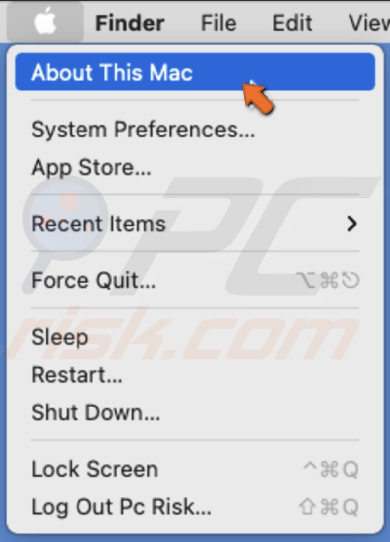 Click on About This Mac