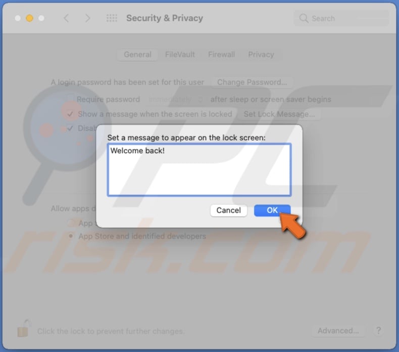 Save the Lock Screen message
