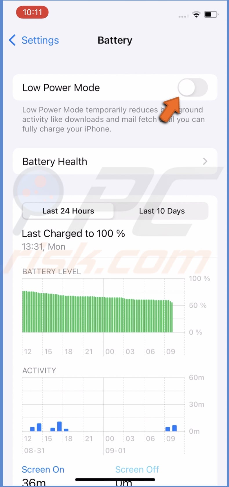 Disable Low Power Mode